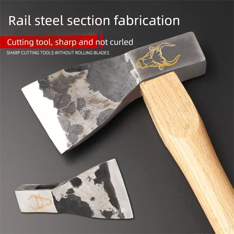 Bone cutting axe for butchers, specialized for cutting large bones of cattle and sheep, multifunctional household rail steel axe