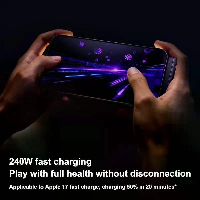 2-IN-1 Type-C Cable Foldable Mobile Phone Holder 240W Fast Charging Data Cable Multifunction Game Phone Bracket Dual PD Cable