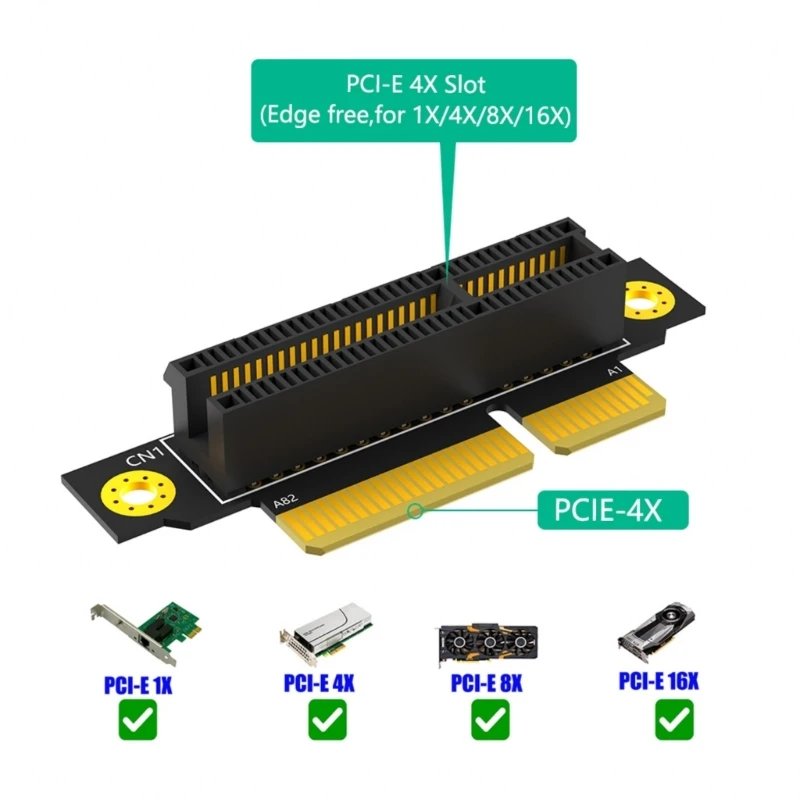 20mm PCIe 4x männlich weibliche Adapter Risers Card für 1U Server PC -Server Fall 601f