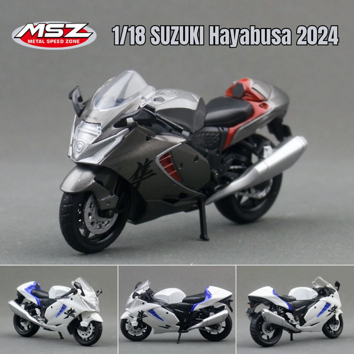 

Модель мотоцикла MSZ 1:18 Suzuki Hayabusa 2024, литая под давлением, из сплава, миниатюрная коллекционная модель для гонок, подарок для мальчиков