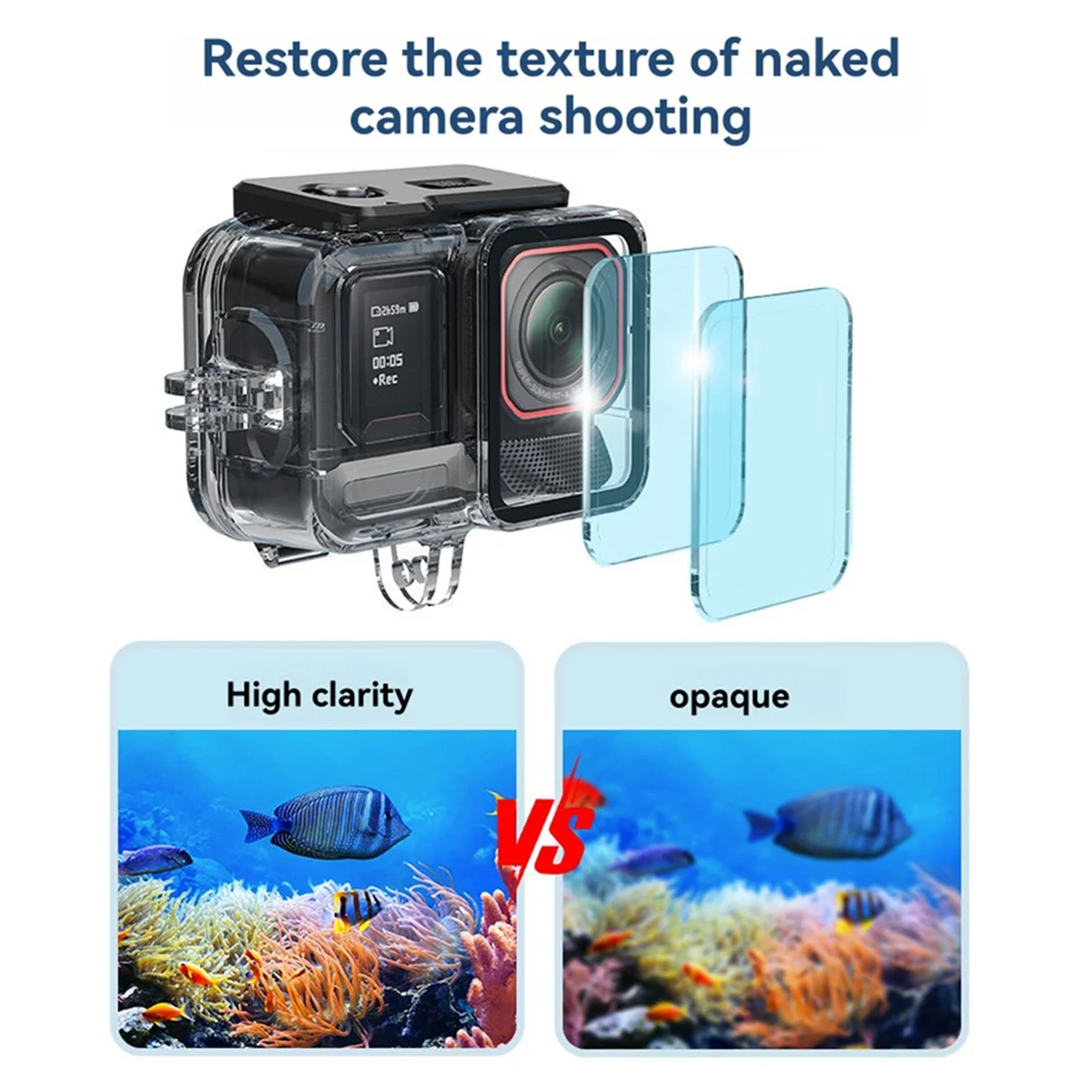 【Hot&Price】Waterproof Case for Insta360 Ace Pro 2 Waterproof Dive Case 60M Housing Underwater Action Camera Accessories