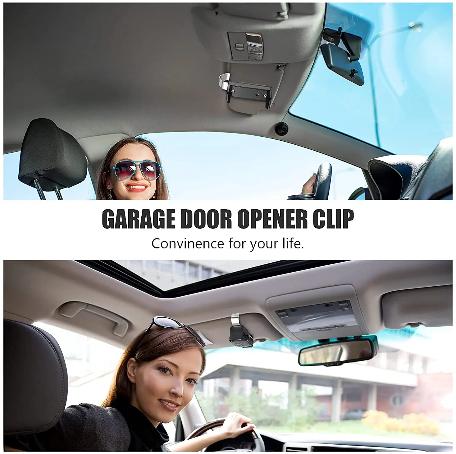 Sun Visor Clip Holder para Porta da Garagem, Mount Stand, controle remoto, chave do carro, instalação rápida, 47-68mm