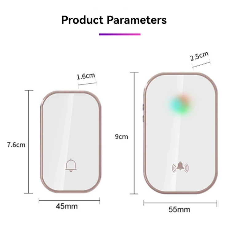 جرس باب لاسلكي ذكي بمدى 300 متر جرس باب ترحيب منزلي 38 أغنية ألحان مميزة جرس الباب الرنين