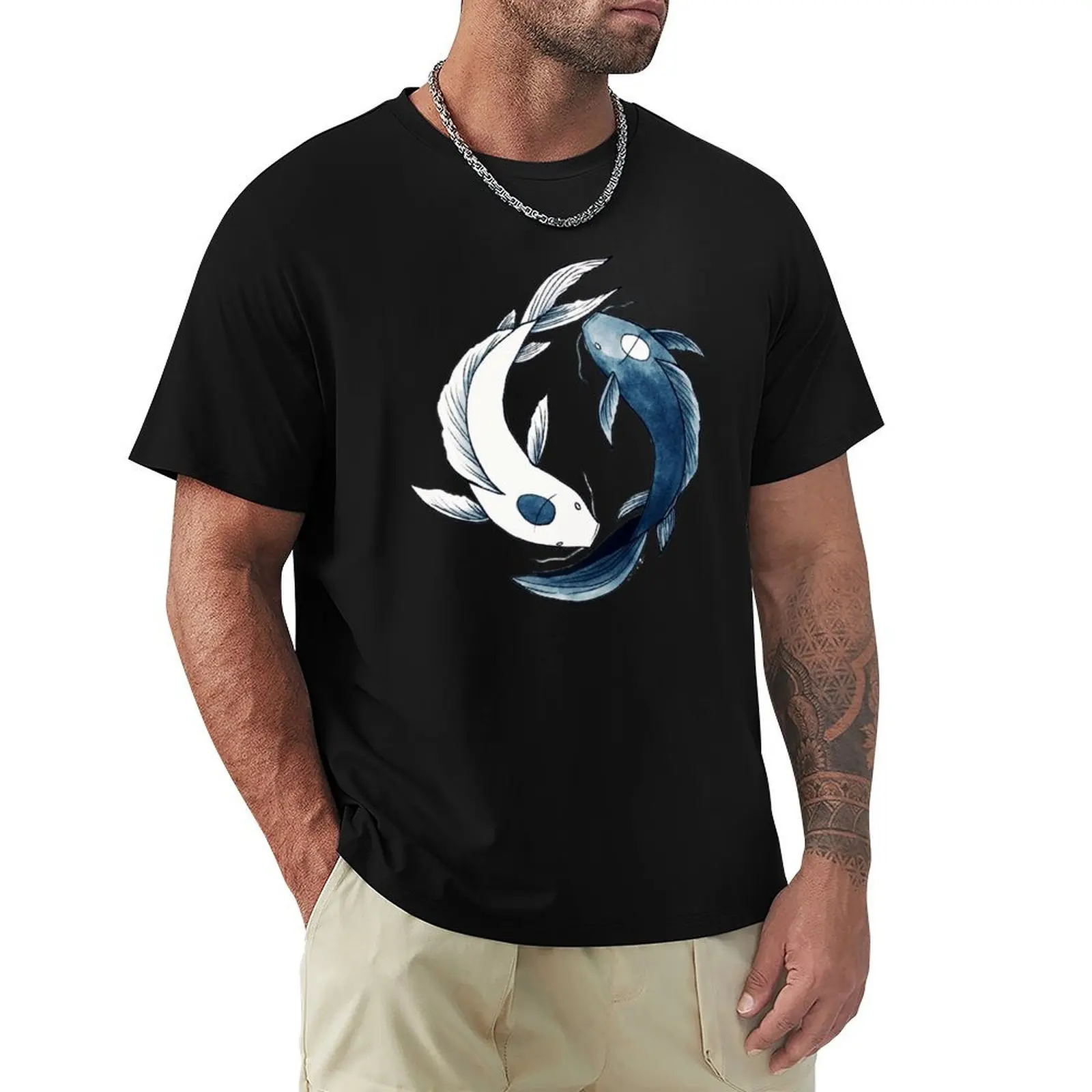 Camiseta Tui and La - Yin & Yang Koi, camiseta holgada de talla grande