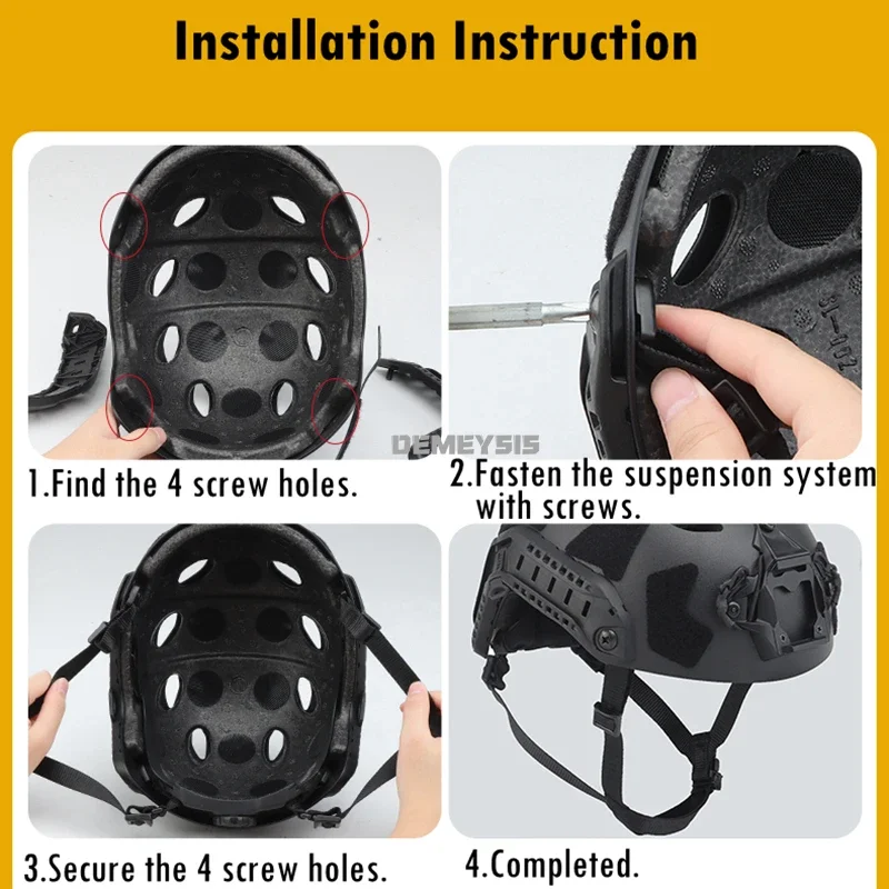 Tactical Fast Helmet Adjustable Strap Suspension System Inner Locking Strap Hunting Helmet Accessories FAST SF HIGH CUT HELMET