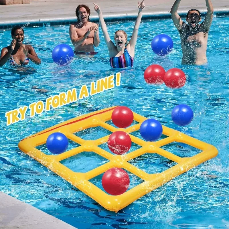 Inflatable Water Game Board Nine-grid Ring Toss Gobang Toy Outdoor Parent-child Interactive Play Set