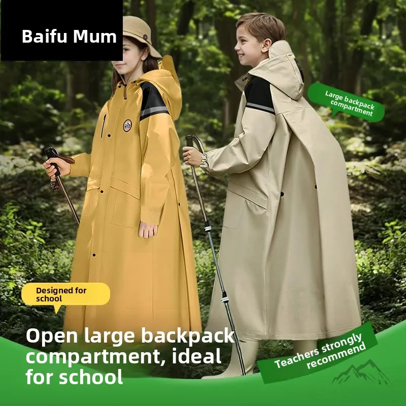 

Thickened Children's Raincoat Unisex Kindergarten School Boys Girls Backpack Raincoat Protection Home Daily Use Umbrella