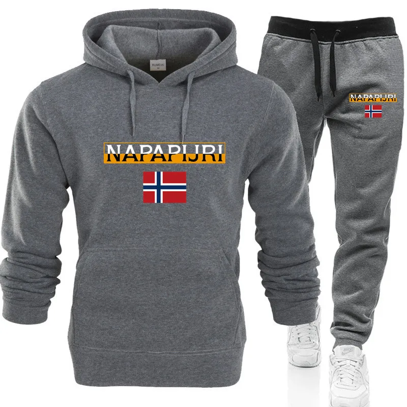 

2025 Autumn/Winter Men's College Hoodie and Pants Sports and Leisure Running Pants Fashion Street New Set