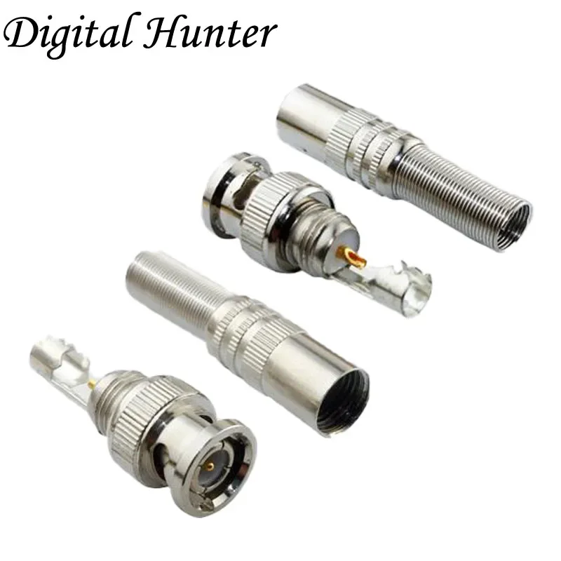 2Pc Twist Veer Rg59/Rg6 Coaxiale Bnc Mannelijke Connector Jack Plug Voor Cctv Camera