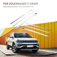 Car Front Grille Trim Molding for Volkswagen VW T-cross Tcross 2018-2023 6pcs Stainless Steel Exterior Accessories