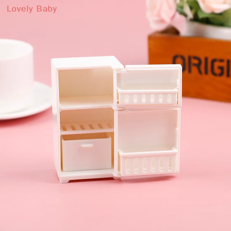 【BBS-7】Dollhouse Miniature Bench Refrigerator Toys Kitchen Home Furniture Decoration