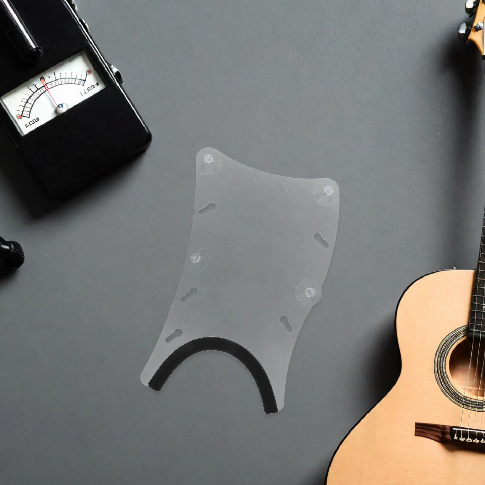 Acrylic Guitar Leg Support with Suction Cup Non-Slip Silicone Strip Classical Guitar Holder for Playing Rehearsal Studio Use