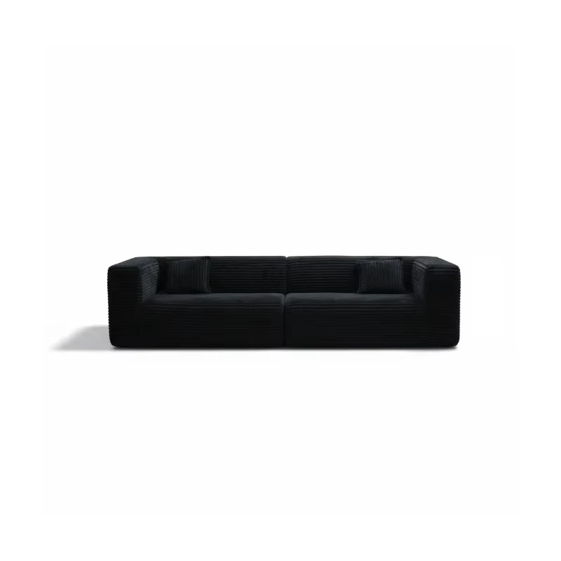 Modern Black Corduroy Sofa Set Compression Sofa Bed Convertible