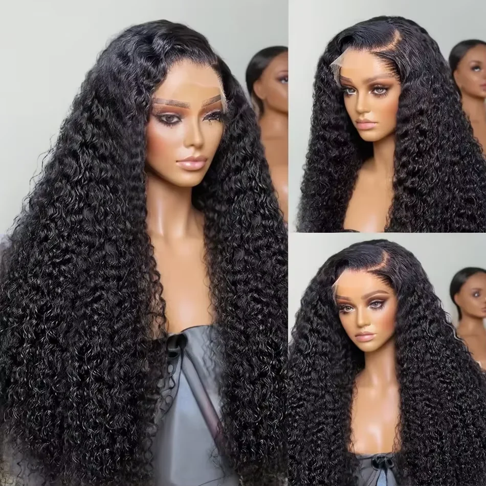 200% شعر مستعار مجعد شعر الإنسان الدانتيل الباروكة الأمامية موجة عميقة خصلات الشعر المستعار الإنسان البرازيلي ريمي 13x4 موجة المياه الدانتيل الجبهة باروكة من شعر طبيعي