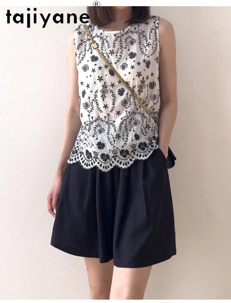 TAJIYANE 100 % natürliche Maulbeerseide-Shorts für Damen, Sommer, Baggy-Shorts, modisch, lässig, kurze Hosen, Damenbekleidung, 2025 Шорты Ж자