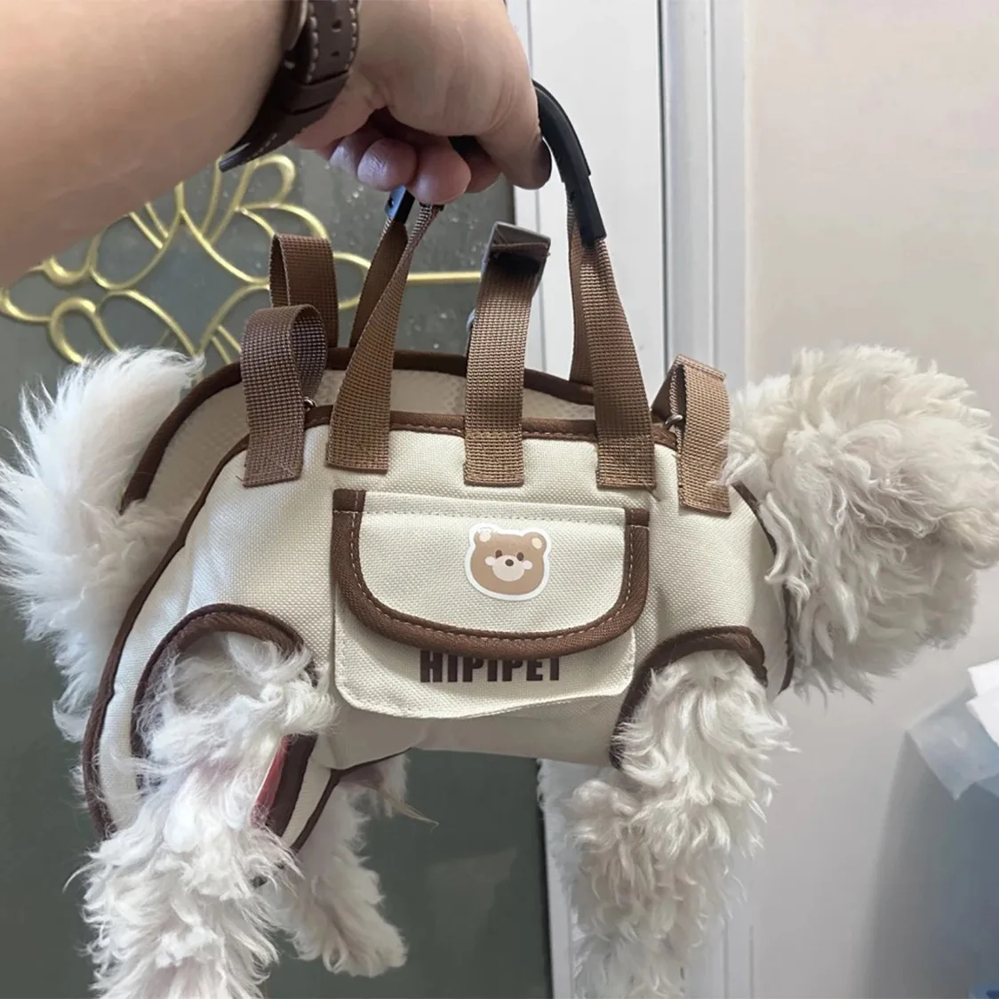 

Crossbody Dog Carrier Backpack Adjustable Washable Teddy Strap Breathable Dog Outing Bag Travel Dog accessories For small dogs