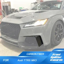 Canards delanteros de coche para Audi TTRS MK3, 2 puertas Coupe 2016, 2017, 2018, aletas de parachoques delantero, Kits de carrocería, fibra de carbono/FRP