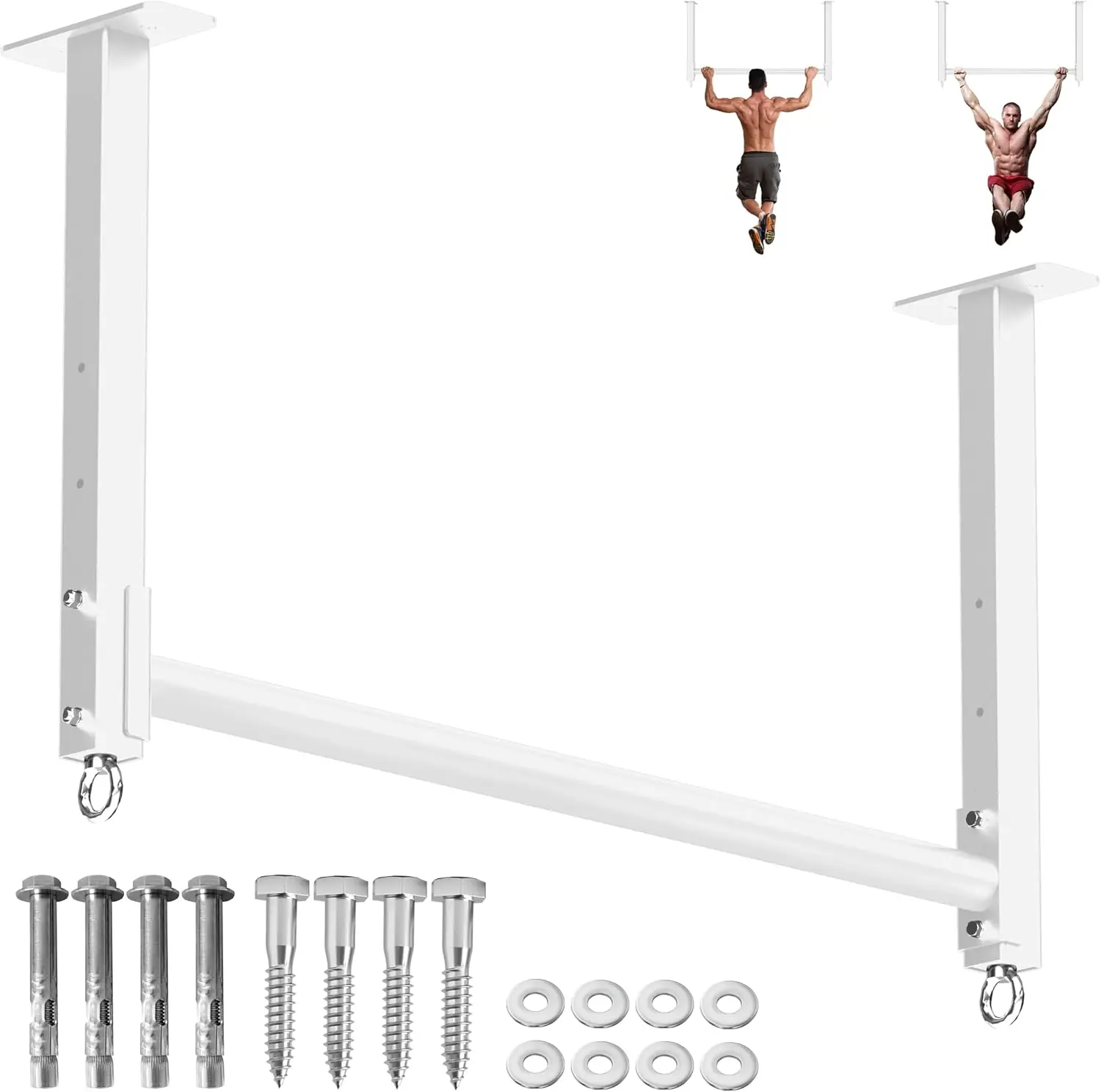 Ceiling-Mounted Pull-Up Bar, 700 LBS Heavy-Duty Multi-Grip Chin-Up Bar, 16