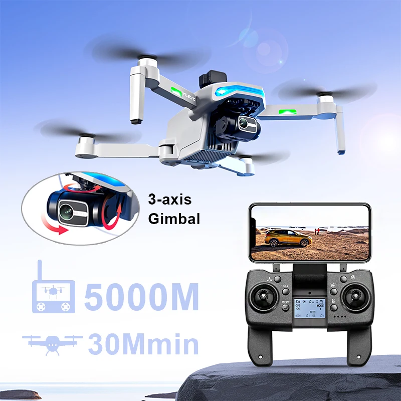 S135 RC Drone z kamerą 5G WiFi 8K HD Podwójna kamera 360 Laserowe unikanie przeszkód Trójosiowy dron obrotowy GPS Powrót Quadcopter Dron