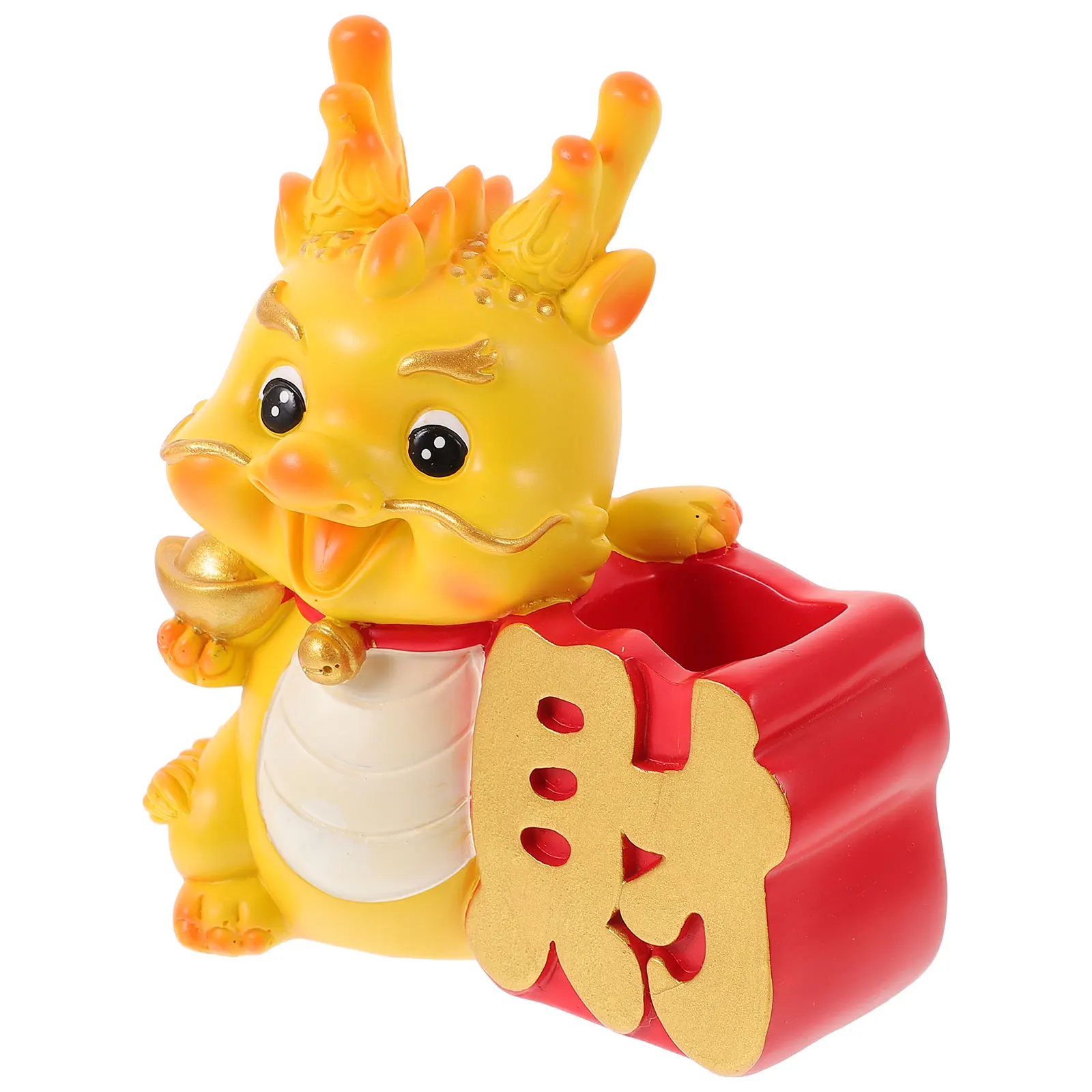 

Crafts Dragon Year Resin Pen Holder Office Desk Decor Organizer for Organizers Cup