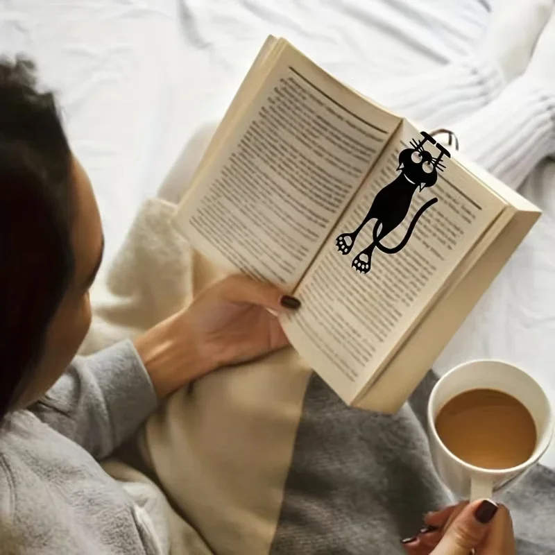 

1-5 шт. милых закладок в виде черной кошки для книг, 3D пластиковые стерео-закладки в виде животных, подарки для студентов и учителей, креативные канцелярские товары