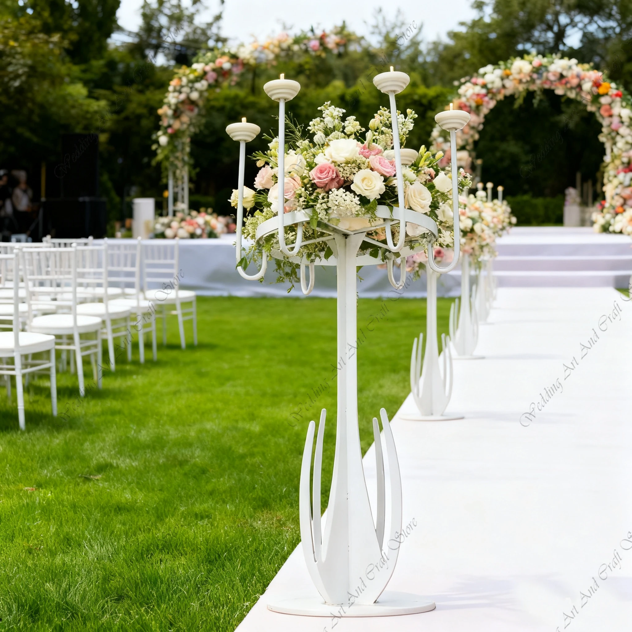 2/4/6pcs f30 Wedding Creative Props Tall Vases for Centerpieces Wedding Gold Flower Riser Party Stage Backdrop Ornament ivy491