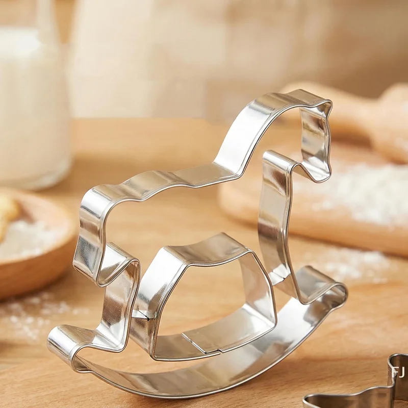 [YU]Whimsical Horse-shaped Stainless Steel Cookie Cutter Set (1 Piece), A DIY Baking Mold, A Cute Animal Cookie Making Set