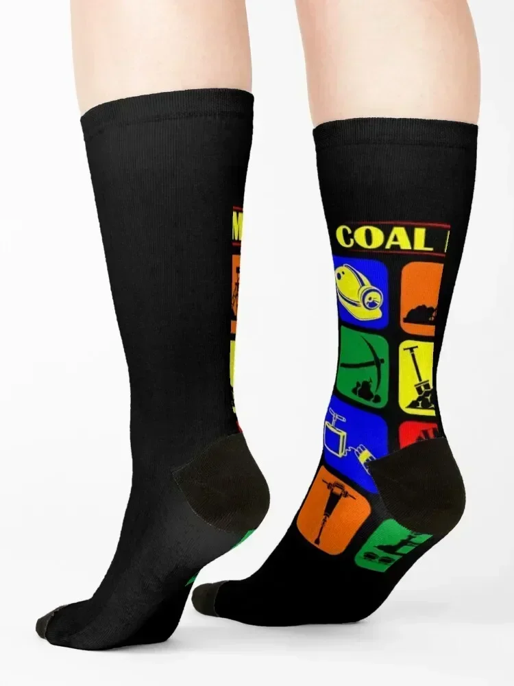 Coal Miner Profession Gift Socks soccer anti-slip warm winter christmas stocking golf Boy Socks Women's