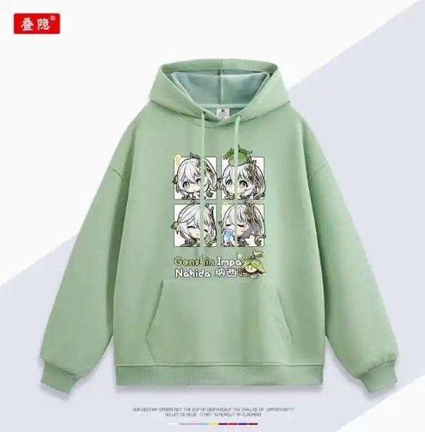 Anime Genshin Impact Nahida Hooded Hoodie Cosplay Autumn Winter Men Women Coat Loose Jacket Tops anime