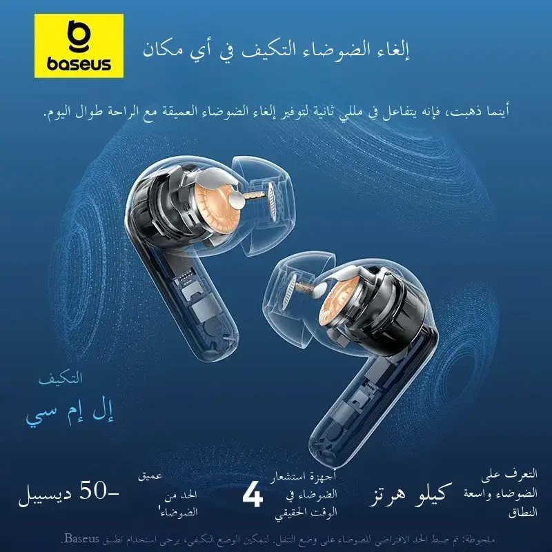 Baseus EP10 Pro ANC Earbuds Wireless Bluetooth 6.0 Earphones 50dB Realtime Adaptive Headphones 6 Mic Hi-Res LDAC IP55  Ear Buds - 2