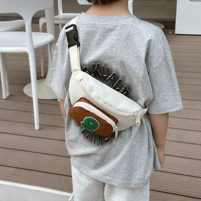 Simple Nylon Boys Kids Chest Bag Fashion Color Matching Children's Fanny Pack Large Capacity Kindergarten Shoulder Bag Handbags