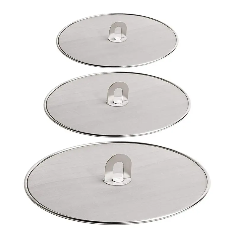 A76I-3PCS Splatter Screen For Cooking - Stainless Steel Grease Splatter For Frying Pan, No Cooking Oil Mess