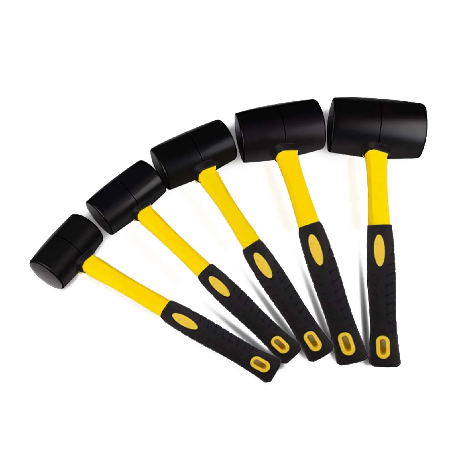 1PC Heavy Duty Mallet Rubber Hammer Double Faced Household  400g-1100g Black Rubber Hammer Tile hammer with Round Head  Non-slip