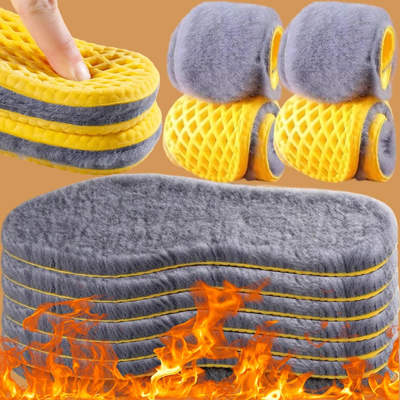 Soft Cashmere Snow Boots Insoles Winter Warm Plush Insoles Women Men Thicken Thermal Shoe Pads Self Heated Sports Inserts 2026