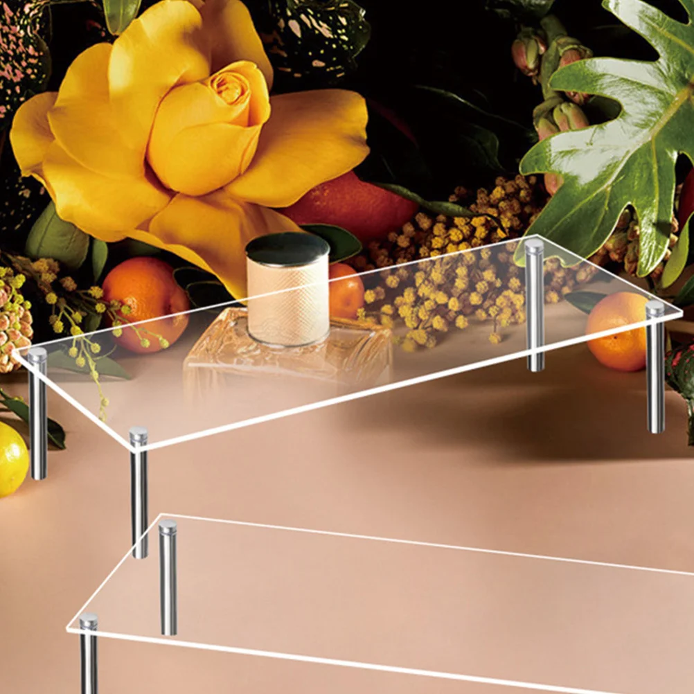 

1 Set Transparent Stand High-Base Large Capacity Party Wedding Dessert Display Holder Desktop Tabletop Cake Tray Modern Delicate