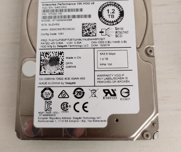

For 036RH9 ST1200MM0088 1.2T SAS 10K 2.5 server hard drive