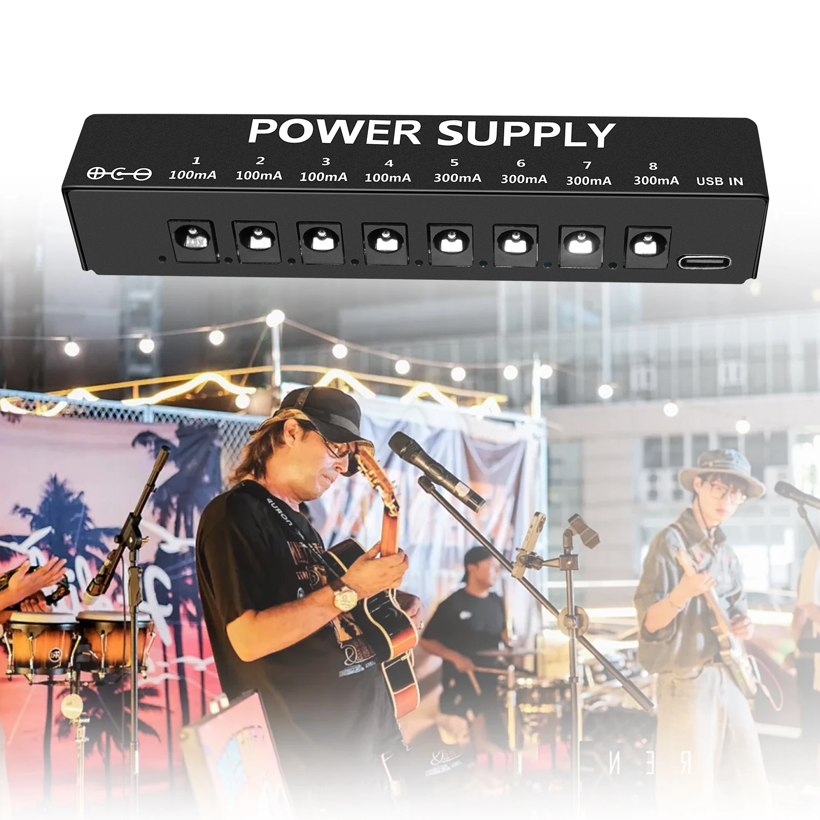 Guitar Pedal Power Supply for Effect Pedal, 8 Isolated DC Output for 9V Pedal, Super Mini view 4