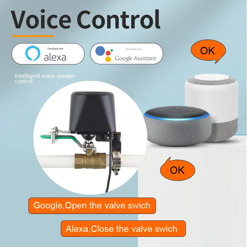 Zigbee Tuya Smart WiFi Water Valve Gas Valve Intelligent Automation Faucet Controller Support Alexa Google Assistant Smart Life