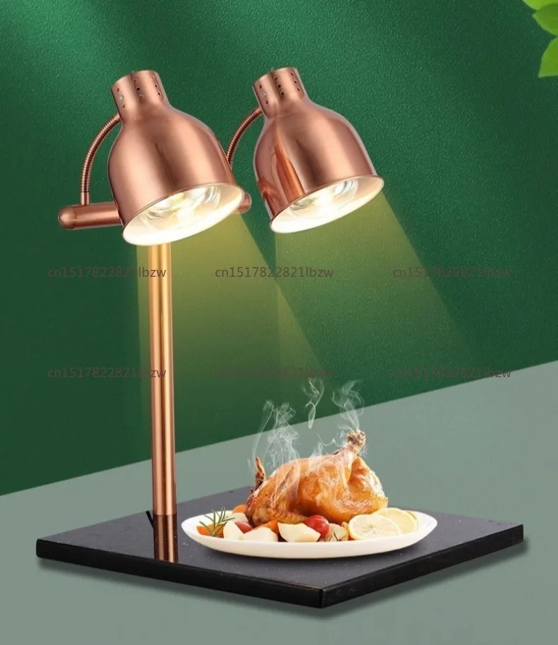 Buffet food insulation lamp Hotel buffet marble insulation table Double head catering heating food insulation lamp