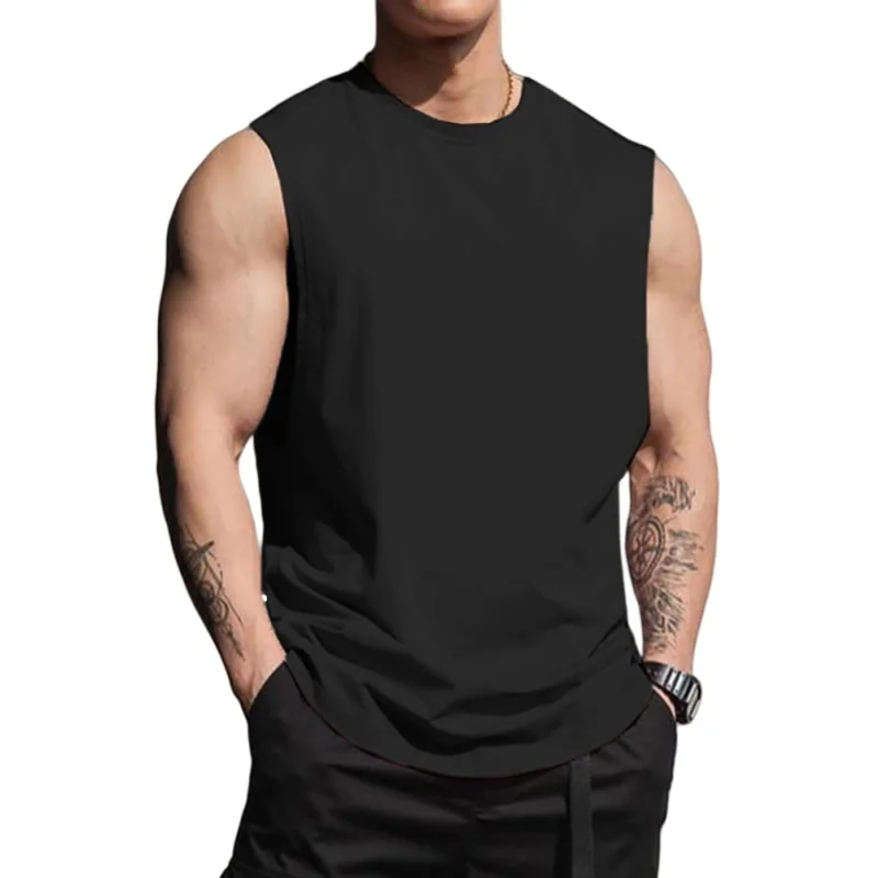 

Summer fitness vest for men, breathable and loose fitting training sleeveless T-shirt, quick drying vest for men, fitness