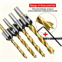 4pcs High Speed Steel Countersink Drill Bit Set 3-6mm Counter Sink Bit For Wood Woodworking Carpentry Reamer With Hex Key Wrench