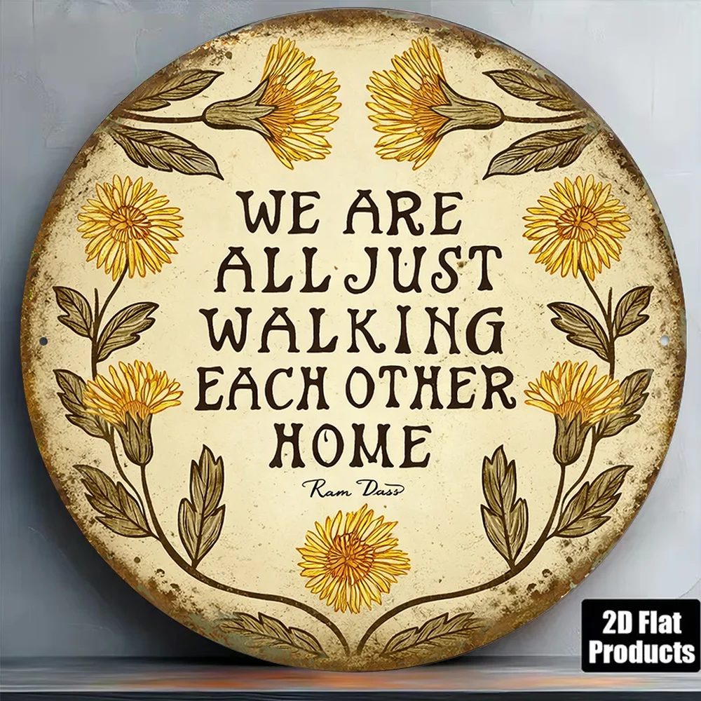 2D Flat - 1pc 8 X 8In/20 X 20Cm 2D Flat Round Sign, Vintage Plaque about 