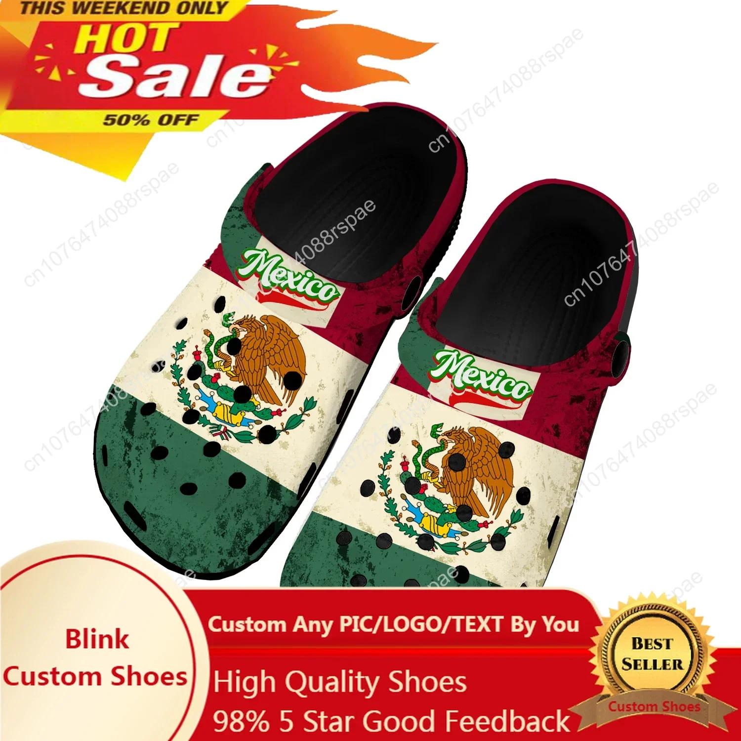 

mexican Flag Home Clogs Custom Water Shoes Mens Womens Teenager mexico Shoe Garden Clog Breathable Beach Hole Slippers