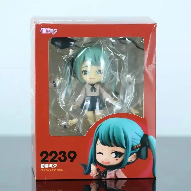 Boxed 10.5CM New Anime Hatsune Miku Vampire Girl Q version kawaii Figure Shape is movable PVC Model Toys Doll Ornaments Gifts