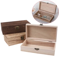 1PCS Retro Jewelry Box Organizer Desktop Natural Wood Clamshell Storage Case Home Decoration Handcrafted Wooden Gift Boxes