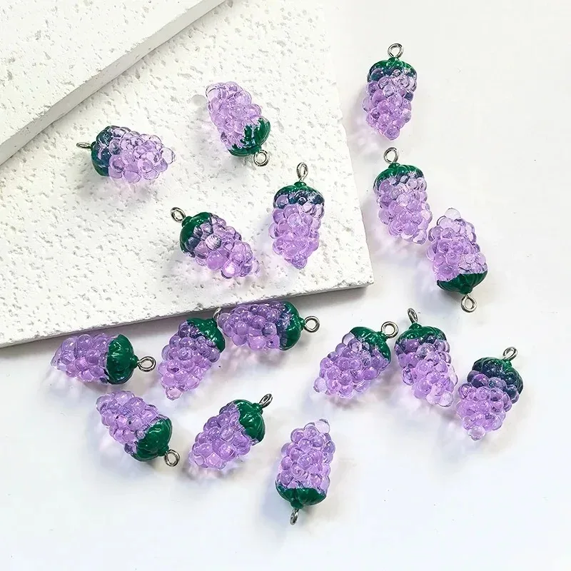 10pcs Mini Simulated Grape Resin Charms
