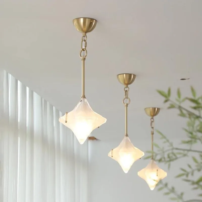 Medieval Creative Corridor Pendant Lamp Small Balcony  Dressing Room Cream Style Pendant Light Star Entrance LED  Chandelier