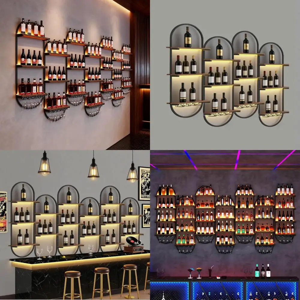 3 Tier Wooden Wall Mounted Wine Rack Set