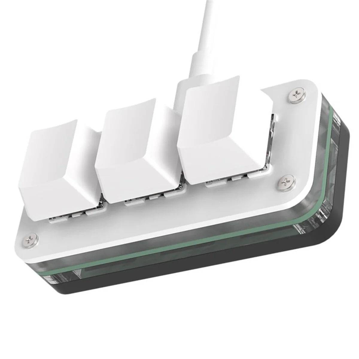 لوحة مفاتيح صغيرة برمجة ماكرو مكونة من 3 مفاتيح لألعاب Photoshop باللون الأبيض أ