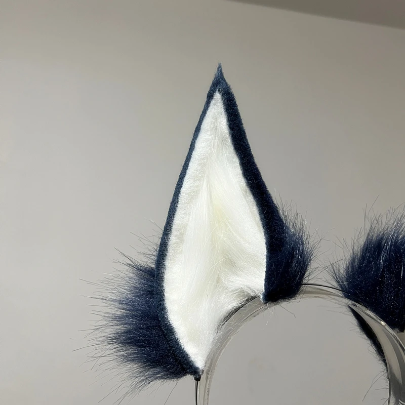 Halloween New Ahri Ears Cosplay Original Handmade Wolf Cat Fox Ears Headband Hairhoop Xmas Accessories Cosplay Props